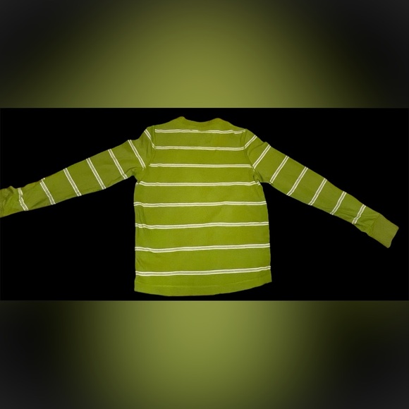 Hollister Shirt Adult Medium Green Striped Logo Long Sleeve Pullover Tee Mens - Picture 2 of 9